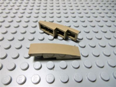 Lego 2 Bogensteine 4x1 dunkeltan Nummer 61678