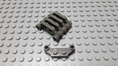 Lego 5 Plättchen 1x2 mit Halter Altdunkelgrau Nummer 4590