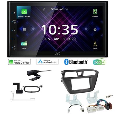 JVC Autoradio Apple CarPlay Android Auto DAB+ für Hyundai i20 ab 2014 schwarz
