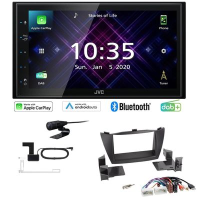 JVC Autoradio Apple CarPlay Android Auto DAB+ für Hyundai IX35 2010-2013 schwarz