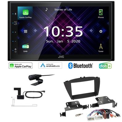 JVC Autoradio Apple CarPlay Android Auto DAB+ für Hyundai IX35 ab 2013 schwarz