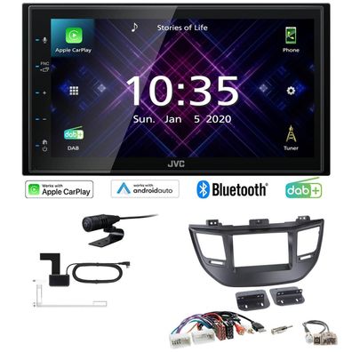JVC Autoradio Apple CarPlay Android Auto DAB+ für Hyundai Tucson ab 2015 schwarz