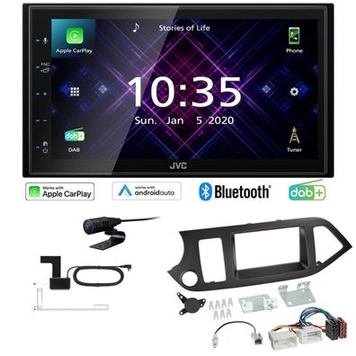 JVC Autoradio Apple CarPlay Android Auto DAB+ für KIA Picanto ab 2011 schwarz