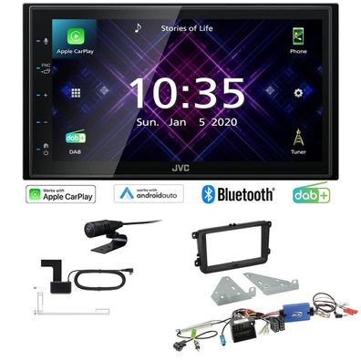 JVC Autoradio Apple CarPlay Android Auto DAB+ für Seat Leon 2009-2012 schwarz