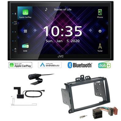 JVC Autoradio Apple CarPlay Android DAB+ für Hyundai i20 2009-2012 in schwarz