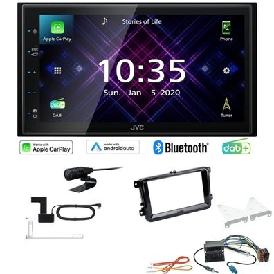 JVC Autoradio Apple CarPlay DAB+ für Volkswagen VW Polo 2009-2014 piano black