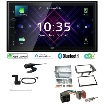 JVC Autoradio Apple CarPlay Android Auto DAB+ für Fiat Panda 2003-2012 grau