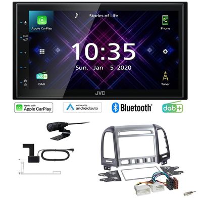 JVC Autoradio Apple CarPlay Android DAB+ für Hyundai Santa Fe II silber/ schwarz