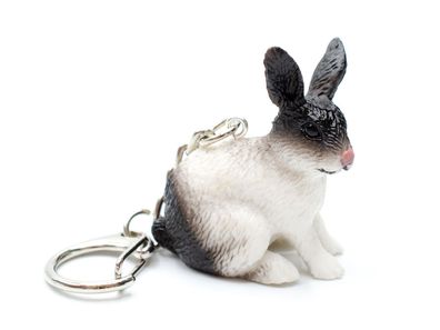 Kaninchen Schlüsselanhänger Miniblings Anhänger Schlüsselring Hasen Garten sitzt
