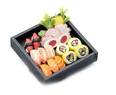 Sushi Platte Brosche Miniblings Japanische Spezialität Japan Kawaii Essen Asien