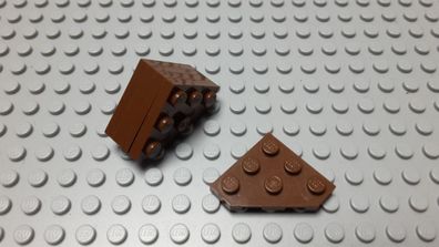 Lego 5 Platten 3x3 diagonale Ecke altbraun Nummer 2450