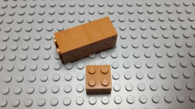 Lego 5 Basic Steine 2x2 hoch Medium Nougat Nummer 3003