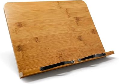 Buchständer Holz Tablet Ständer Halterung für Küche aus Bambus Buchstütze