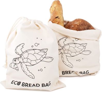 2er-Set Brotsack 30 x 40 cm - Baguette Bag - Brotbeutel aus Baumwolle Brot