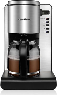 Bonsenkitchen Kaffeemaschine, 900 W Filterkaffeemaschine, 1,5 l programmierbarer