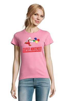 Blondie & Brownie Damen Shirt Nintendo Super SNES NES Mario Luigi Yoshi Konsole