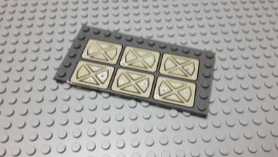 Lego 1 Fliese 6x12 mit 3 Randnoppen Neudunkelgrau beklebt Nummer 6178pb001 Set 7705