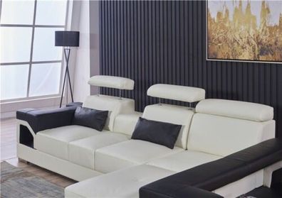 Garnitur Polster Ecke + Sessel Couch Design Couch Couchen Leder Sofa Sitz Eck
