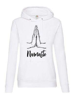 Blondie & Brownie Damen Hoodie Pullover Namaste Yoga Spiritualität Meditation