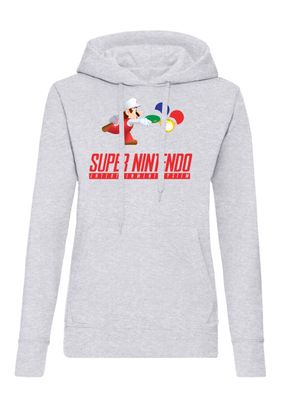 Blondie & Brownie Damen Fun Hoodie Pullover Nintendo Super SNES NES Mario Luigi