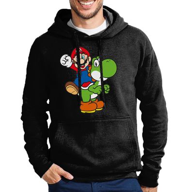 Blondie & Brownie Herren Hoodie Kapuzenpullover Mario und Yoshi Nintendo Luigi