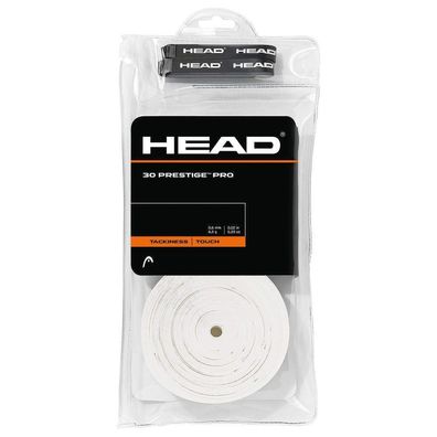 Head Prestige Pro 30 Pack White Griffbänder für Tennis, Squash und Badminton
