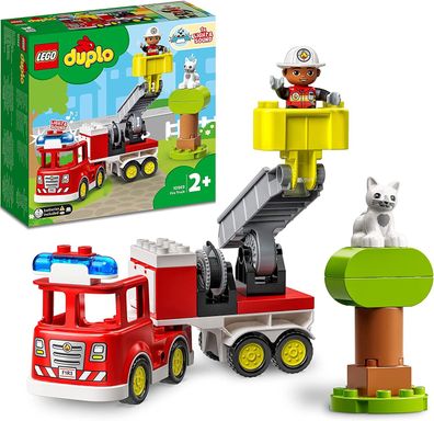 LEGO 10969 DUPLO Town Feuerwehrauto Spielzeug, Lernspielzeug für Kleinkinder ab 2 ...