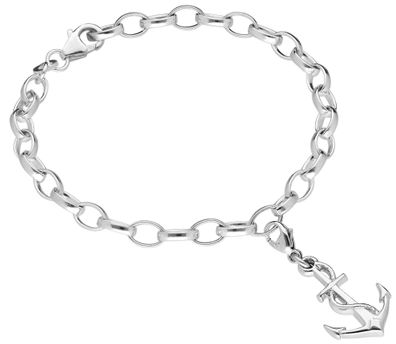 trendor Schmuck Armband für Charms 925 Silber Starterband mit Anker 15041