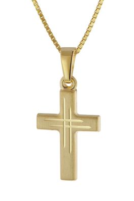 trendor Schmuck Kinder-Halskette mit Kreuz Gold 333/8K 41804