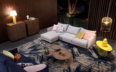 Ecksofa L-Form Stoff Couch Polster Sitz Sofa Textil Eck Italienisches Design Neu
