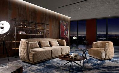 Designer Sofa Sofagarnitur 3 + 1 Sitzer Couch Polster Garnitur Italienische Möbel
