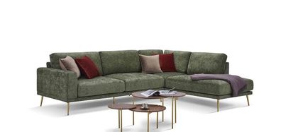 Design Stoff L-Form Couch Wohnlandschaft Ecksofa Garnitur Modernes Sofa Polster