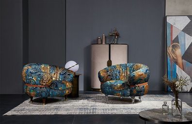 Sessel Club Lounge Designer Fernseh Sofa Stuhl Stühle Polster Sitz Möbel Textil