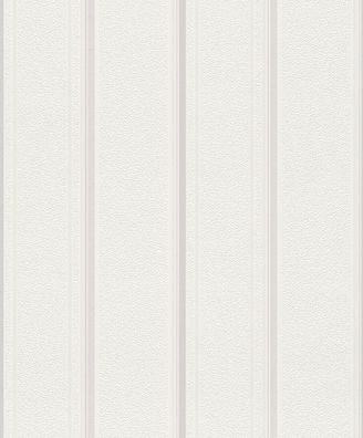 Rasch Strukturtapete Auswahl 310801 Streifen Weiß Grau strukturiert stylisch