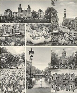 Rasch Tapete 880014 Bilder aus Amsterdam, weiß, silber, schwarz fotorealistisch