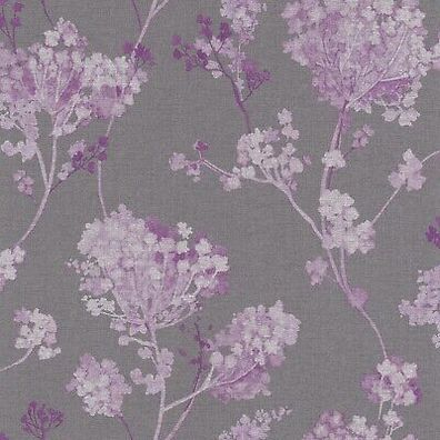 Rasch Tapete Florentine 449235 Blüten grau flieder lila Vliestapete strukturiert