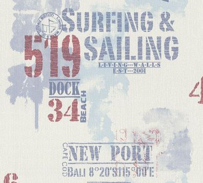 A.S. Création Vliestapete Surf & Sail 9270-19 Maritimes Dekor Blau Rot stylisch