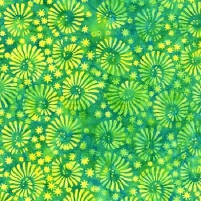 Meterware, ab 0,5 m: Tonga Batik Gumdrop "Lime Snazzy Swirls", 112 cm breit