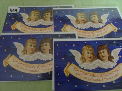 4 Herlitz Weihnachtsgrußkarten & Kuvert himmlisches Weihnachtsfest