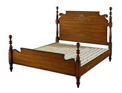 Nostalgie Bett echtes holz Betten Englisches Schlafzimmer Design Doppelbett Neu