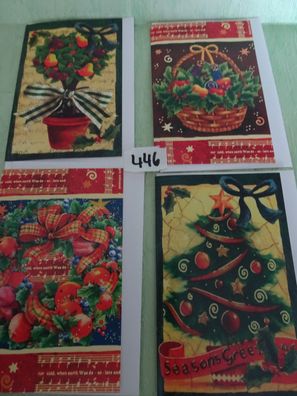 4 Weihnachtsgrußkarten & Umschlag