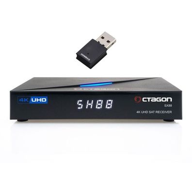 Octagon SX88 4K Ultra HD S2 + IP HDMI Kartenleser Sat IP Receiver mit WLAN Stick