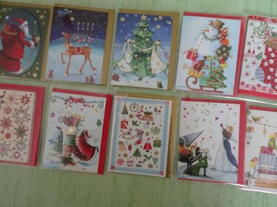 edle Edition Golong Nina Chen Mini Weihnachtsgrußkarten & Kuvert 7,5 cm