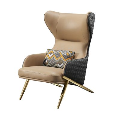 Sessel Relax Leder Lounge Club Polster Design Couch Sofa Sitzer Luxus Beige Neu
