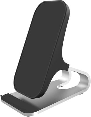 Networx Wireless Charging Stand Ladestation für Qi-fähige Geräte silber