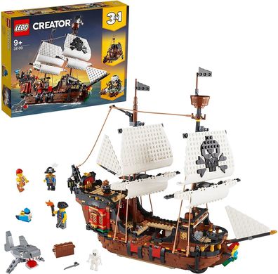 LEGO 31109 Creator 3-in-1 Piratenschiff, Taverne oder Totenkopfinsel Spielzeug ...