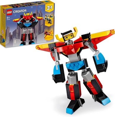 LEGO 31124 Creator 3-in-1 Super-Mech Roboter Kinderspielzeug, Drachenfigur, Flugze...