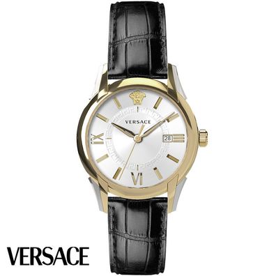 Versace VEUA00320 Apollo Gent weiss gold silber schwarz Leder Herren Uhr NEU