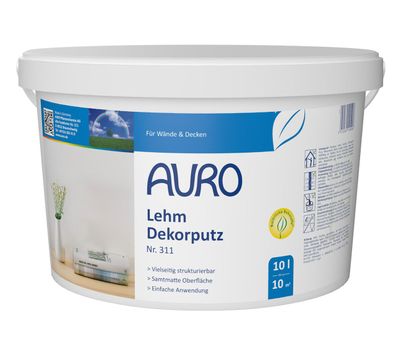 AURO 311 Lehm-Dekorputz (modelllierbarer Faserputz für innen)