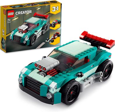 LEGO 31127 Creator 3-in-1 Straßenflitzer: Rennwagen, Muscle Car und Hot Rod, Model...